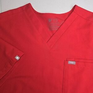 FIGS Women's XL Red Scrubs Top Caterina One Pocket Scrub Nurse Nursing -2246